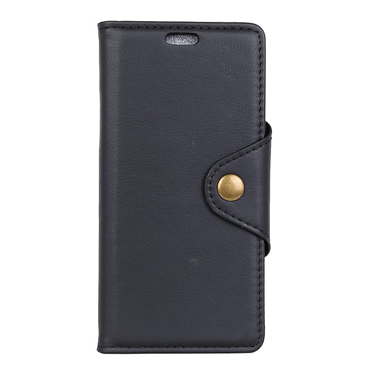 Crazy Horse Textured PU Leather Wallet Phone Case for Nokia 6 (2018) - Black-1