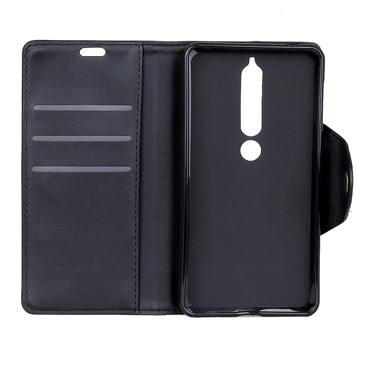 Crazy Horse Textured PU Leather Wallet Phone Case for Nokia 6 (2018) - Black-3