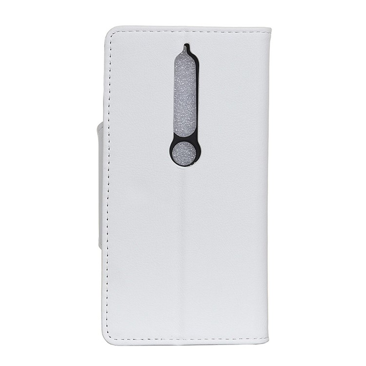 Crazy Horse Textured PU Leather Wallet Phone Cover for Nokia 6.1 (5.5-inch) - White-2
