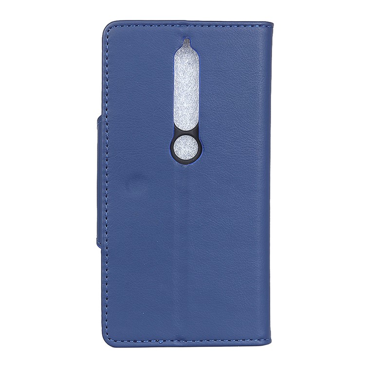 Crazy Horse Textured PU Leather Wallet Phone Casing for Nokia 6.1 (5.5-inch) - Blue-2