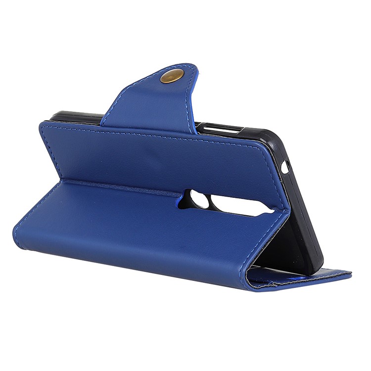 Crazy Horse Textured PU Leather Wallet Phone Casing for Nokia 6.1 (5.5-inch) - Blue-4