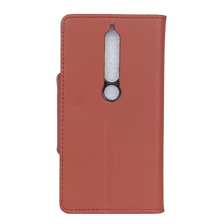 Crazy Horse Textured PU Leather Wallet Mobile Phone Case for Nokia 6.1 (5.5-inch) - Brown-2