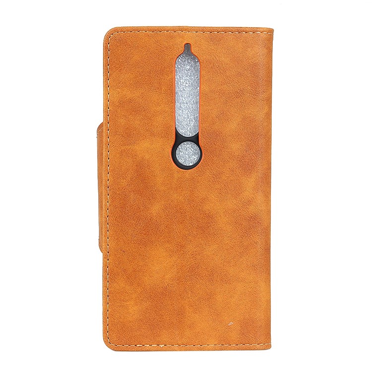 Textured PU Leather Wallet Phone Cover with Stand for Nokia 6.1 (5.5-inch) - Brown-2
