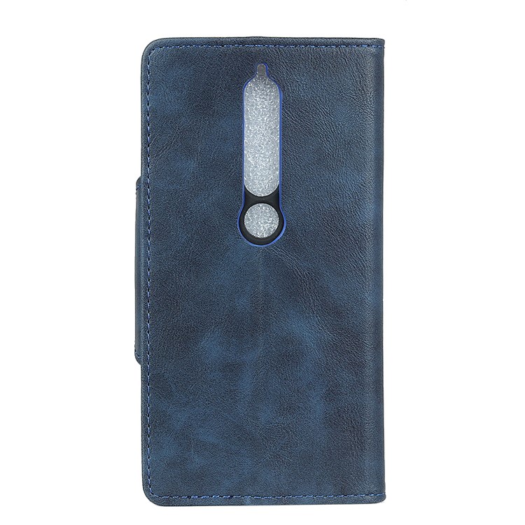 Textured PU Leather Wallet Phone Protection Shell with Stand for Nokia 6.1 (5.5-inch) - Blue-2