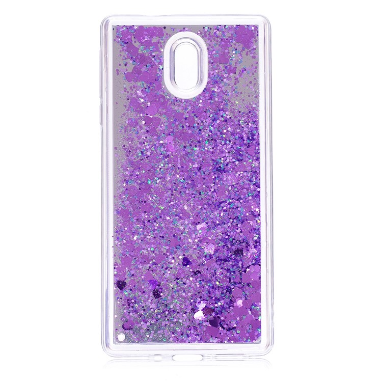 Glitter Moving Quicksand Mirror Surface TPU Shell Case for Nokia 3 - Purple-2