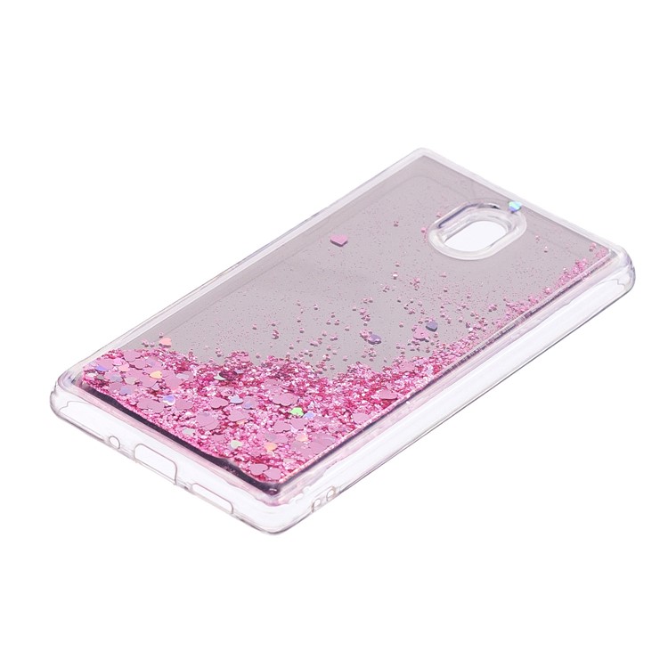Glitter Moving Quicksand Mirror Surface TPU Cover for Nokia 3 - Pink-3