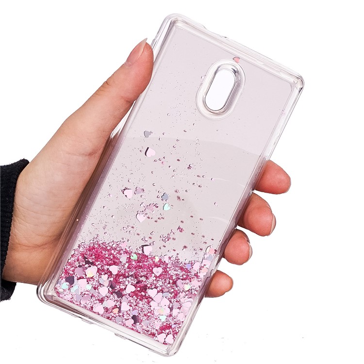 Glitter Moving Quicksand Mirror Surface TPU Cover for Nokia 3 - Pink-5