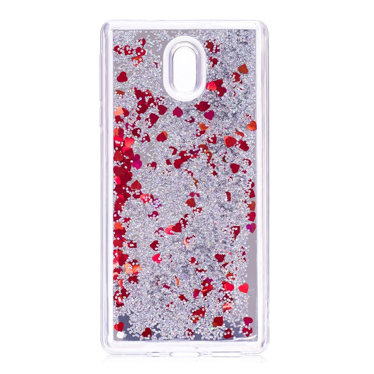Glitter Moving Quicksand Mirror Surface TPU Phone Shell Case for Nokia 3 - Silver-2
