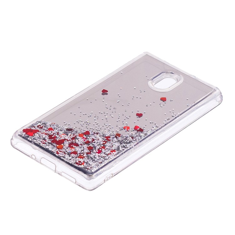 Glitter Moving Quicksand Mirror Surface TPU Phone Shell Case for Nokia 3 - Silver-3