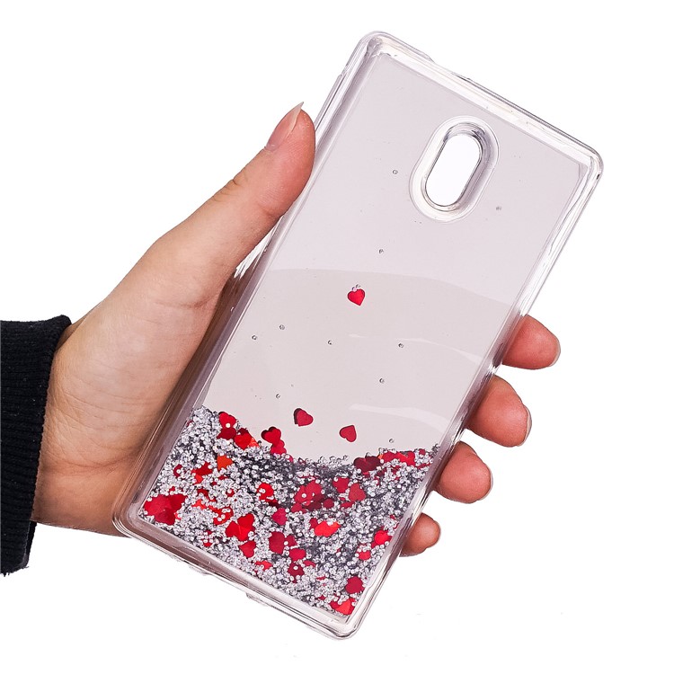 Glitter Moving Quicksand Mirror Surface TPU Phone Shell Case for Nokia 3 - Silver-5