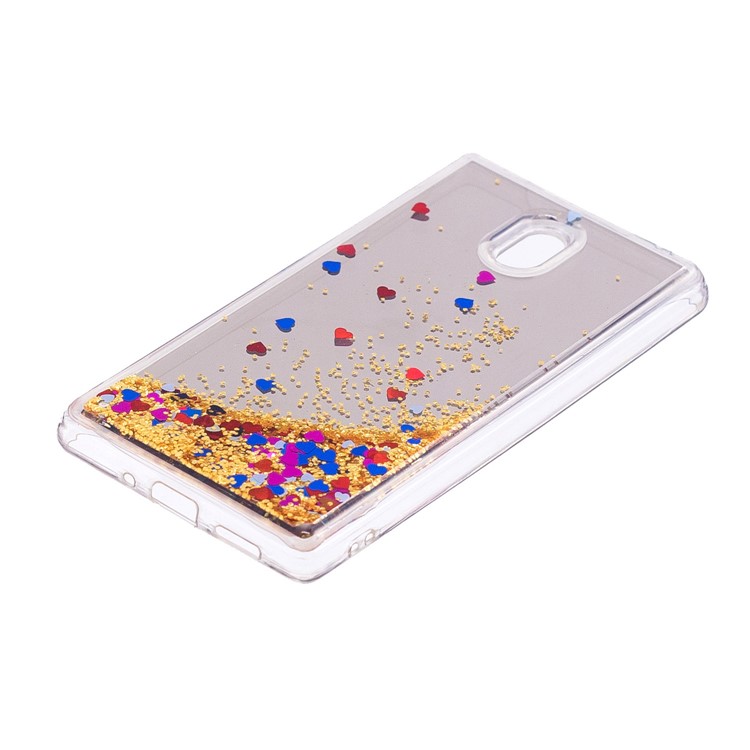 Glitter Moving Quicksand Mirror Surface TPU Cover Shell for Nokia 3 - Gold-4