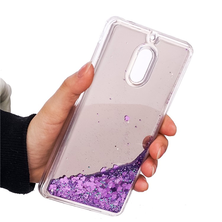 Glitter Moving Quicksand Mirror Surface TPU Shell Case for Nokia 6 (2017) - Purple-5