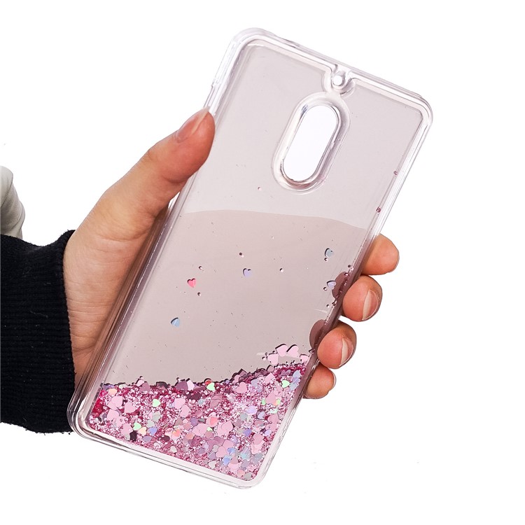 Glitter Moving Quicksand Mirror Surface TPU Shell for Nokia 6 (2017) - Pink-5