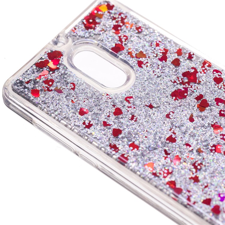 Glitter Moving Quicksand Mirror Surface TPU Cover Case for Nokia 6 (2017) - Silver-6