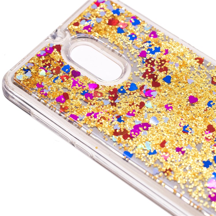 Glitter Moving Quicksand Mirror Surface TPU Shell Cover Case for Nokia 6 (2017) - Gold-2