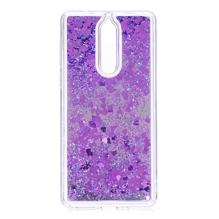 Glitter Moving Quicksand Mirror Surface TPU Case for Nokia 8 - Purple-2