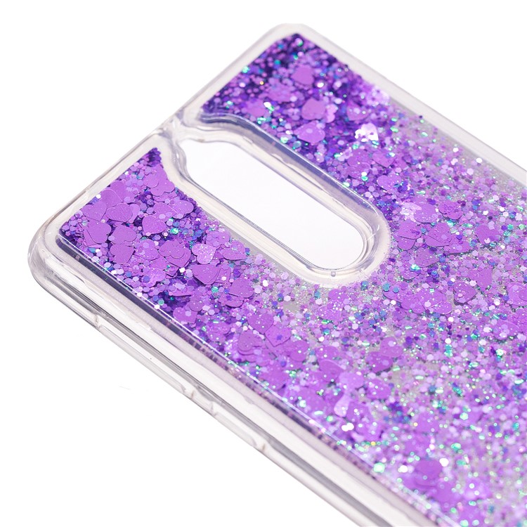 Glitter Moving Quicksand Mirror Surface TPU Case for Nokia 8 - Purple-6