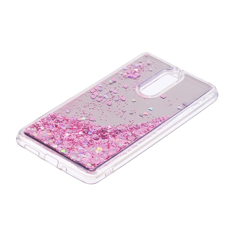 Glitter Moving Quicksand Mirror Surface TPU Back Case for Nokia 8 - Pink-4