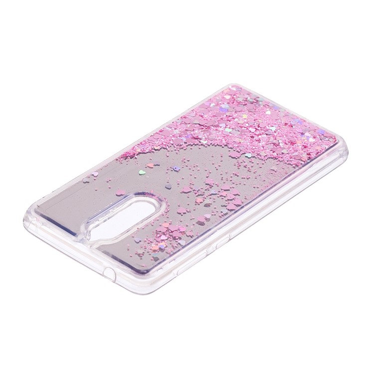 Glitter Moving Quicksand Mirror Surface TPU Back Case for Nokia 8 - Pink-5