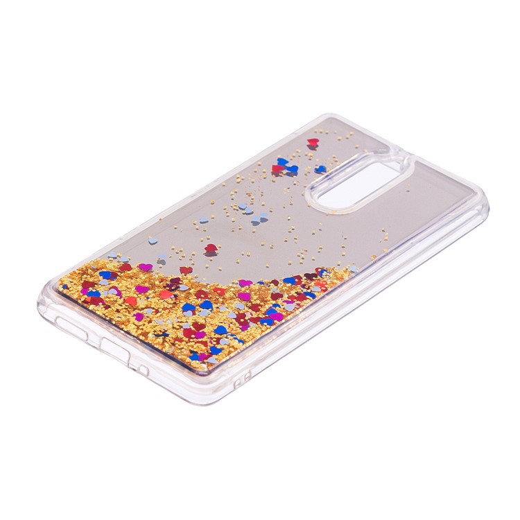Glitter Moving Quicksand Mirror Surface TPU Case Cover Shell for Nokia 8 - Gold-3