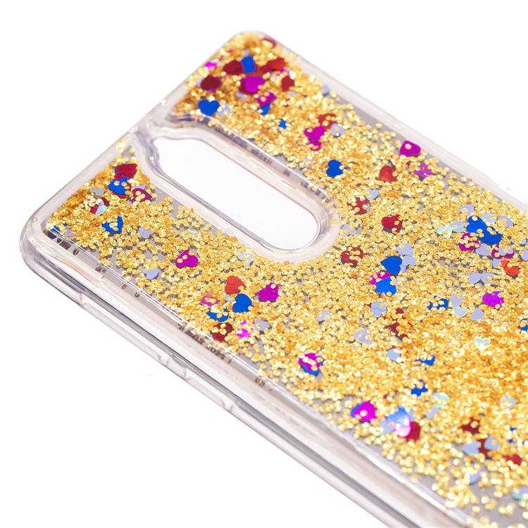 Glitter Moving Quicksand Mirror Surface TPU Case Cover Shell for Nokia 8 - Gold-6