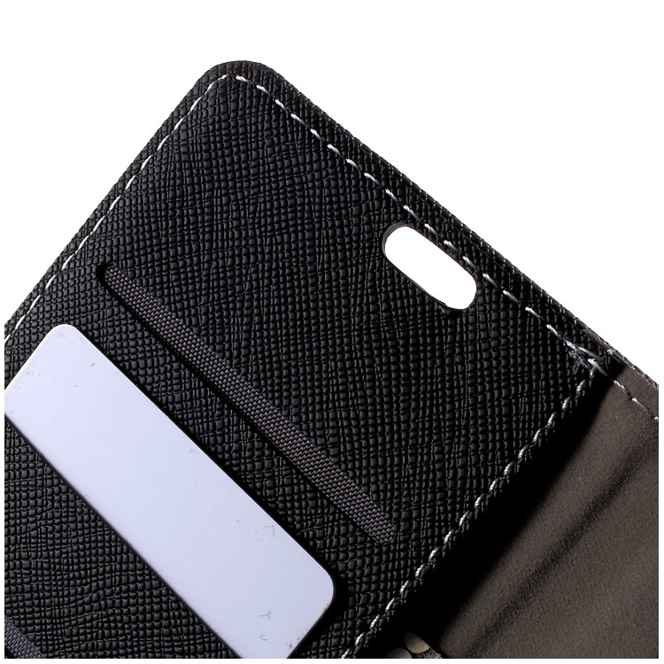 Cross Texture Flip Stand Leather Wallet Phone Case for Nokia 6 - Black-6