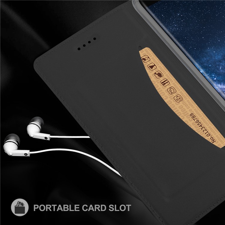 Auto-absorbed Leather Card Holder Case with Stand for Nokia 8 Sirocco / Nokia 9 - Black-7
