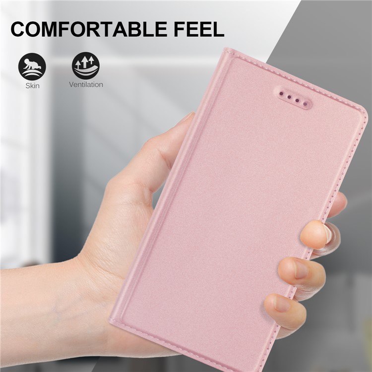 Auto-absorbed Leather Card Holder Shell with Stand for Nokia 8 Sirocco / Nokia 9 - Rose Gold-4