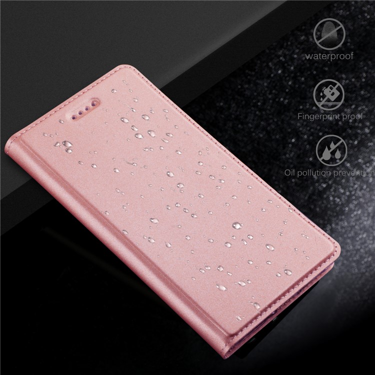 Auto-absorbed Leather Card Holder Shell with Stand for Nokia 8 Sirocco / Nokia 9 - Rose Gold-5