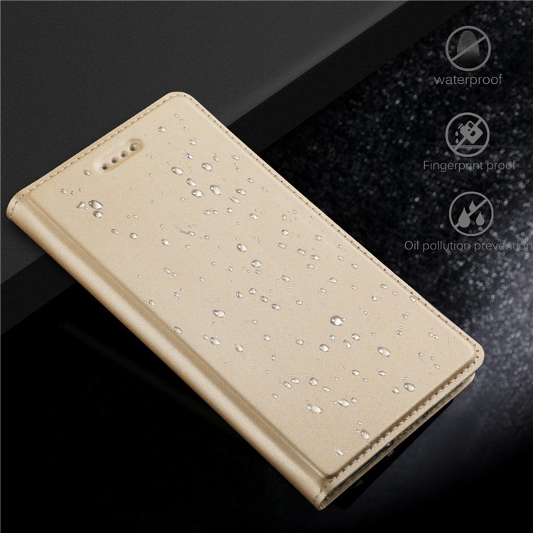 Auto-absorbed PU Leather Card Holder Case with Stand for Nokia 8 Sirocco / Nokia 9 - Gold-7