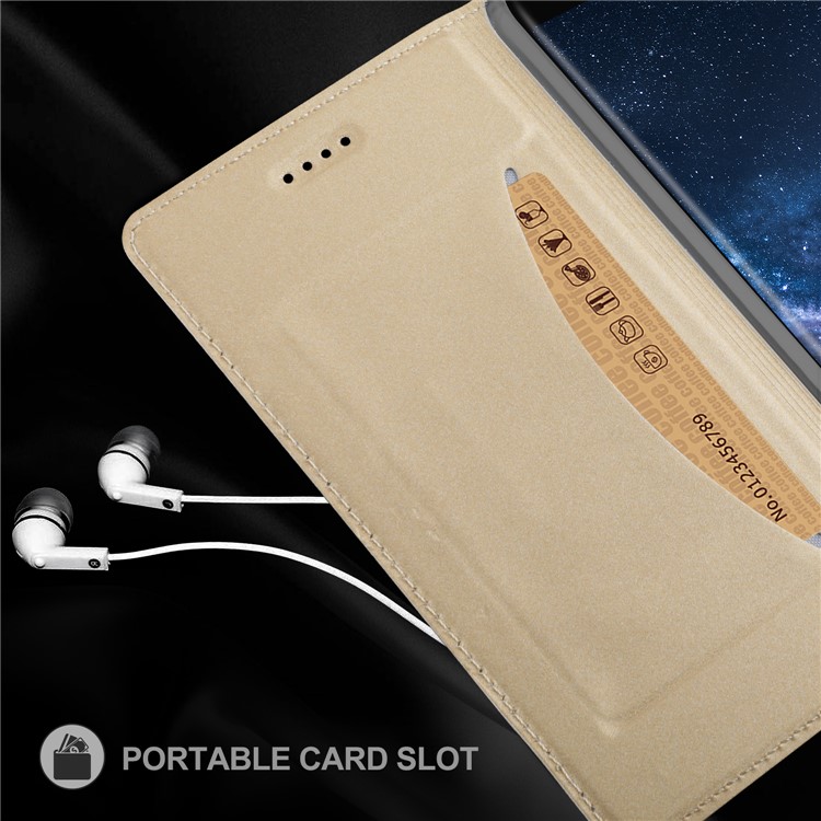 Auto-absorbed PU Leather Card Holder Case with Stand for Nokia 8 Sirocco / Nokia 9 - Gold-8