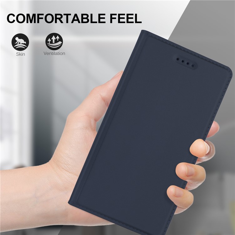 Auto-absorbed Leather Folio Case with Stand for Nokia 8 Sirocco / Nokia 9 - Dark Blue-4