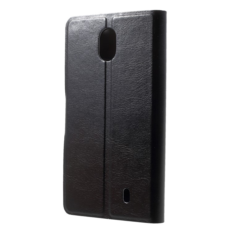 Crazy Horse Leather Stand Case for Nokia 1 - Black-2