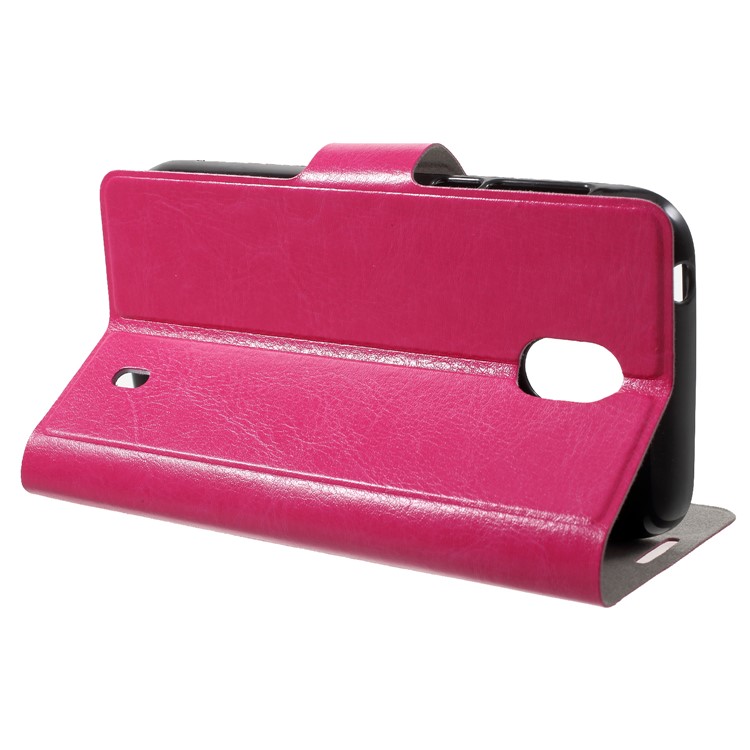 Crazy Horse Leather Stand Cover for Nokia 1 - Rose-4