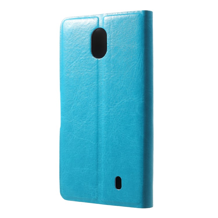 Crazy Horse Leather Card Holder Case for Nokia 1 - Blue-2