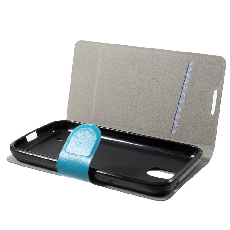 Crazy Horse Leather Card Holder Case for Nokia 1 - Blue-5