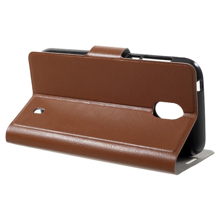 Crazy Horse PU Leather Stand Case for Nokia 1 - Brown-4