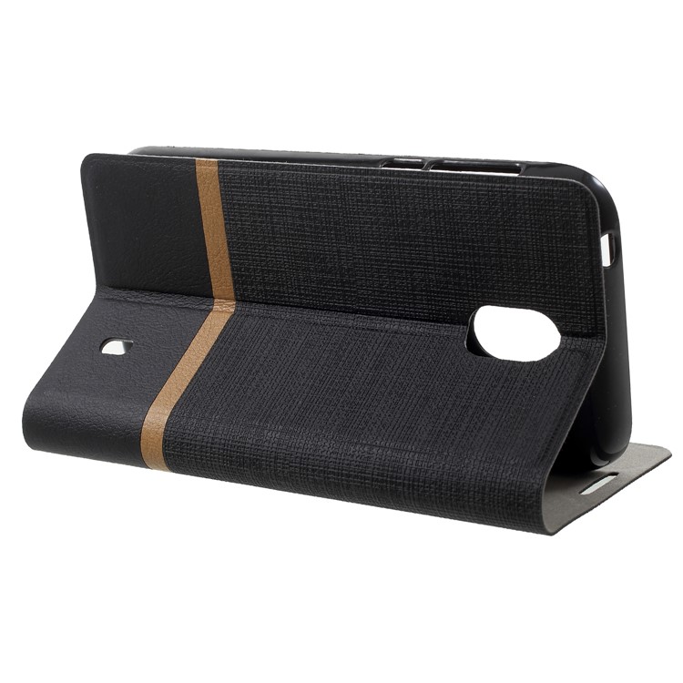 Cross Pattern Leather Card Holder Phone Case (Built-in Steel Sheet) for Nokia 1 - Black-4