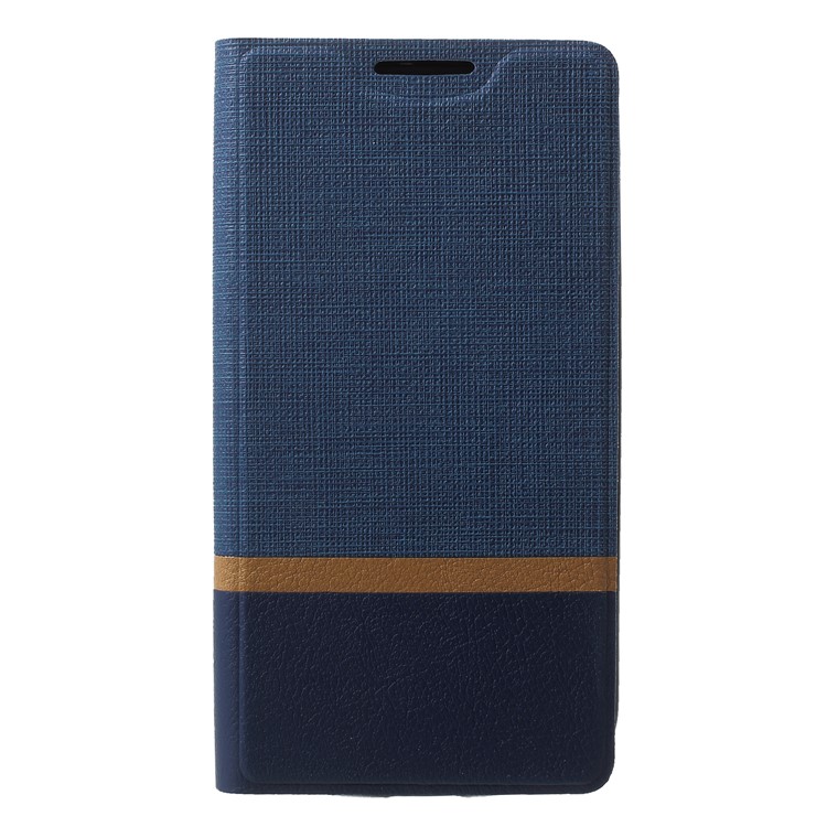 Cross Pattern Leather Card Slot Phone Case (Built-in Steel Sheet) for Nokia 1 - Blue-1