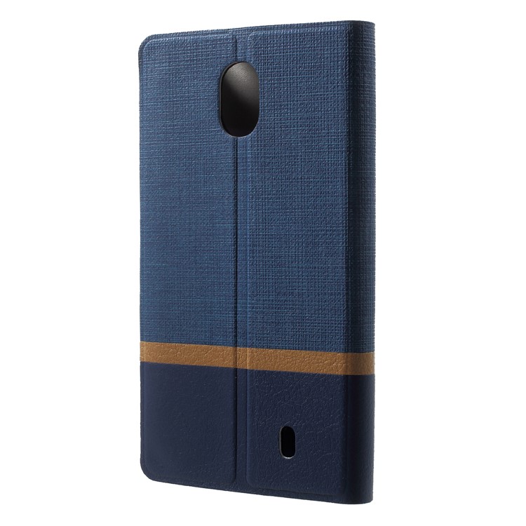 Cross Pattern Leather Card Slot Phone Case (Built-in Steel Sheet) for Nokia 1 - Blue-2