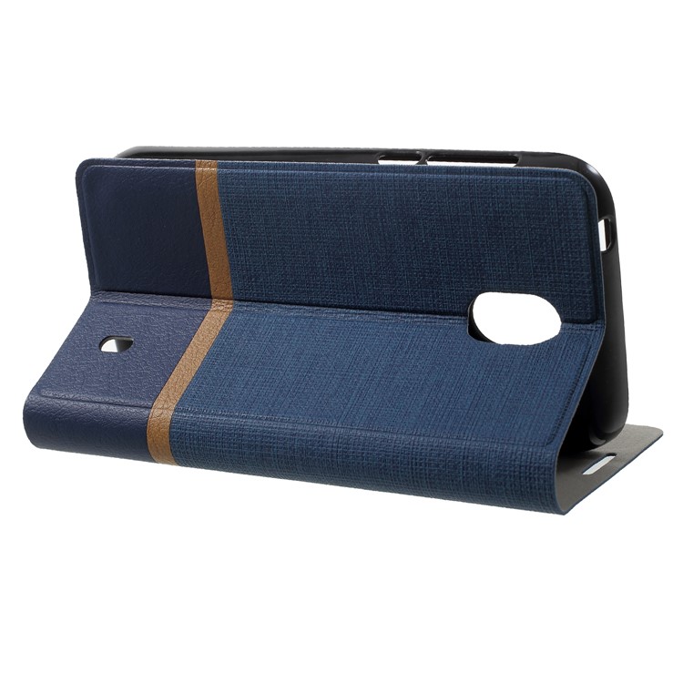 Cross Pattern Leather Card Slot Phone Case (Built-in Steel Sheet) for Nokia 1 - Blue-4
