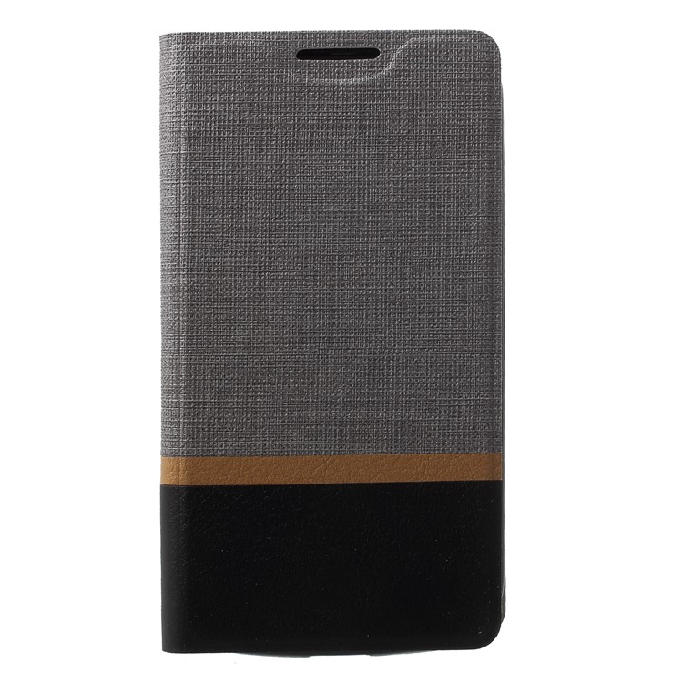 Cross Pattern Leather Card Holder Phone Casing (Built-in Steel Sheet) for Nokia 1 - Grey-1