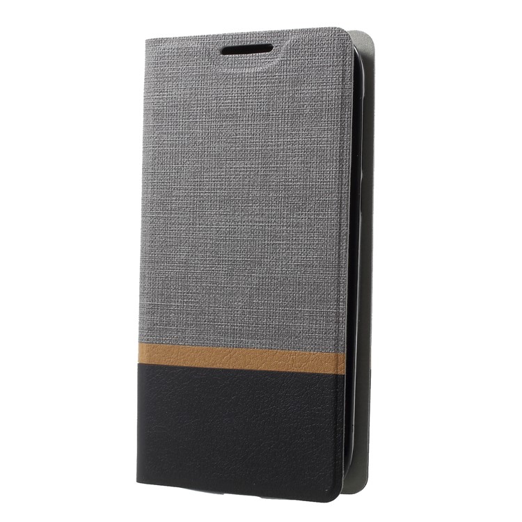 Cross Pattern Leather Card Holder Phone Casing (Built-in Steel Sheet) for Nokia 1 - Grey-3