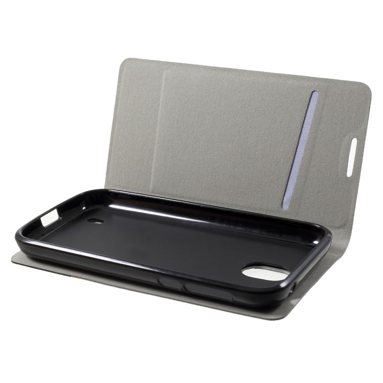 Cross Pattern Leather Card Holder Phone Casing (Built-in Steel Sheet) for Nokia 1 - Grey-5