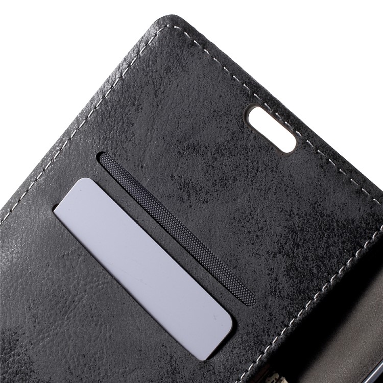 Retro Style Leather Wallet Mobile Phone Cover for Nokia 6 - Grey-6