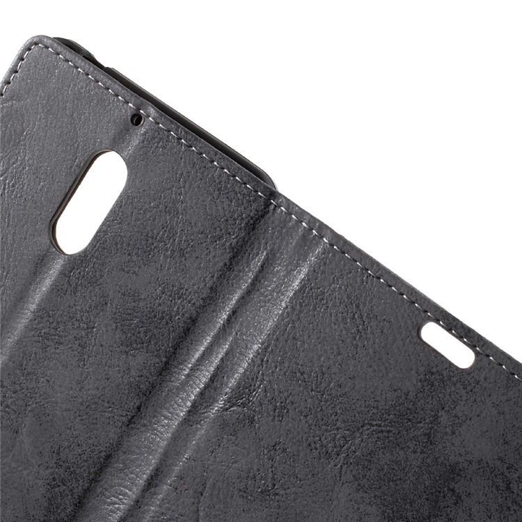 Retro Style Leather Wallet Mobile Phone Cover for Nokia 6 - Grey-7
