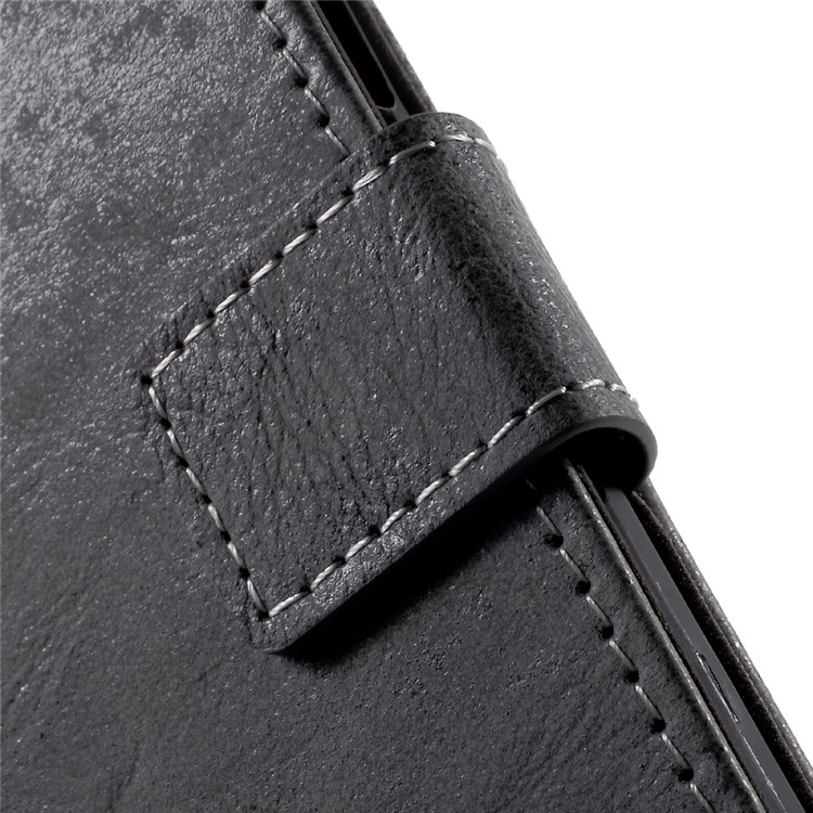 Retro Style Leather Wallet Mobile Phone Cover for Nokia 6 - Grey-8