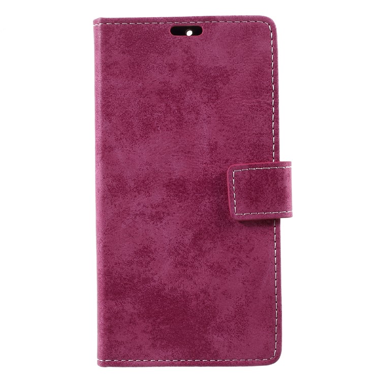 Vintage Style Leather Case Wallet Phone Case for Nokia 6 - Rose-1