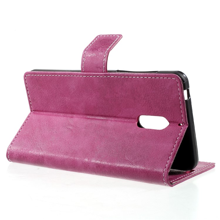 Vintage Style Leather Case Wallet Phone Case for Nokia 6 - Rose-4