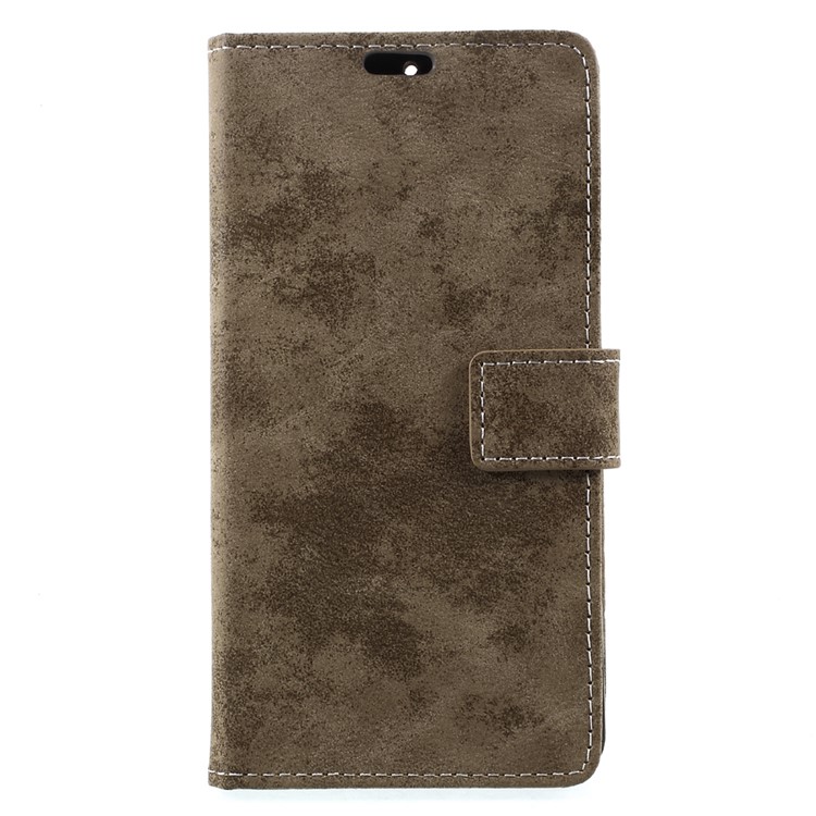 Retro Style Mobile Case Leather Wallet Stand Cover for Nokia 6 - Khaki-1